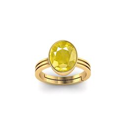 Barmunda gems Men Yellow Sapphire Stone Studded & Gold-Plated Brass Finger Ring-image-85