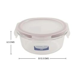 NATURALLY YOURS Transparent Glass Round Container With Flat Pp Lid 400 ml image 4