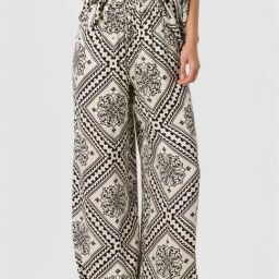 Forever New White & Black Geometric Trousers-image-61