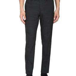 Arrow Black Regular Fit Self Pattern Trousers-image-29