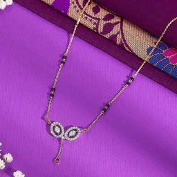 P.N.Gadgil Jewellers 14KT Yellow Gold and Diamond Modern Mangalsutra for Women-image-34