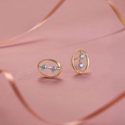 Mia by Tanishq 14 KT Gold Oval Pop Diamond Earrings - 1.198 g-picture-39