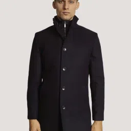 Bruun & Stengade Blue Slim Fit Overcoat-image-67