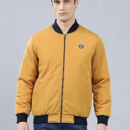 Cantabil Yellow Nylon Regular Fit Reversible Jacket-image-73