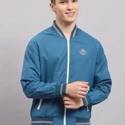 Monte Carlo Blue Regular Fit Bomber Jacket-image-63