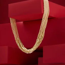 Zaveri Pearls Yellow Multistrand Beaded Contemporary Necklace-38