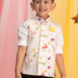 VASTRAMAY Boys Multicolor Floral Indowestern-image-16