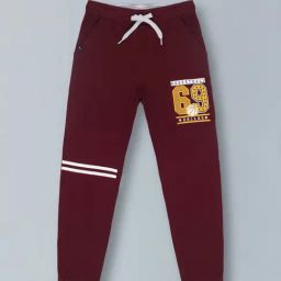 3PIN Boys Burgundy Cotton Graphic Joggers-image-40