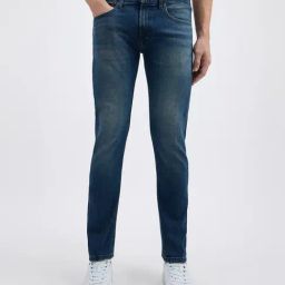 Pepe Jeans Dark Blue Cotton Slim Fit Jeans-picture-43
