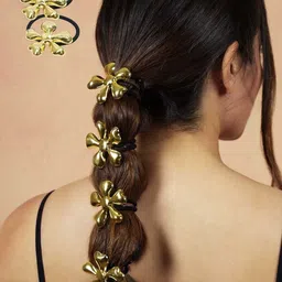 HAIR DRAMA CO. Women Set of 2 Embellished Ponytail Holders-42