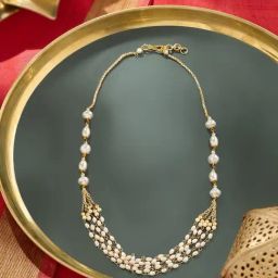 Zaveri Pearls Gold Multistrand Pearls Embellished Necklace-34