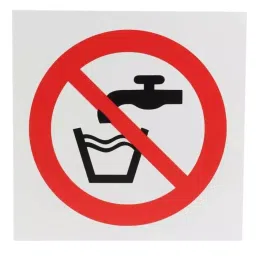 RS PRO Plastic Not Drinking Water Prohibition Sign None, 8578646-33