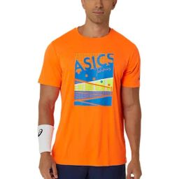 Asics Shocking Orange Regular Fit Printed Sports T-Shirt-image-44