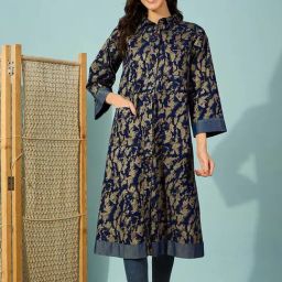 The Kaftan Company Blue Print Jackets-image-37
