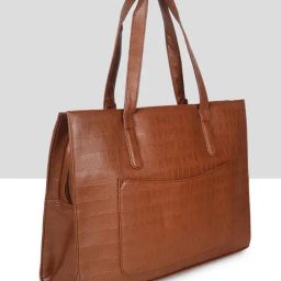Yelloe Tan Textured Large Shoulder Handbag-picture-28