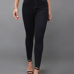 Miss Chase Black Skinny Fit High Rise Stretchable Jeans-picture-21