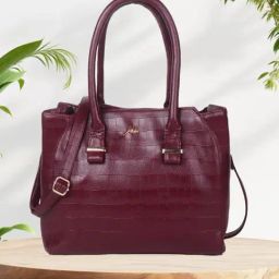 Yelloe Maroon Textured Large Handbag-29