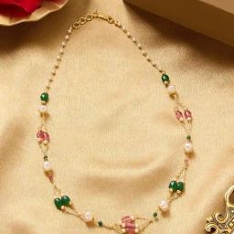 Zaveri Pearls Pink Multistrand Beaded Necklace-image-36