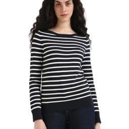 Tommy Hilfiger Desert Sky & Ivory Petal Stripes Regular Fit Sweater-46