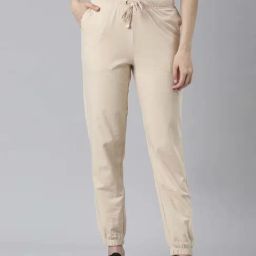 Go Colors! Beige Cotton Mid Rise Joggers-image-38