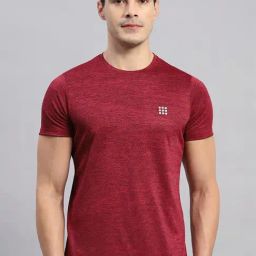 Rock.it Wine Regular Fit Self Pattern T-Shirt-picture-6