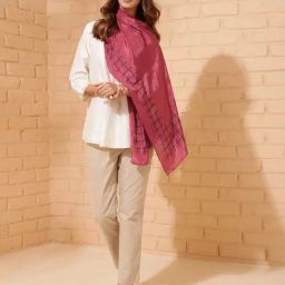 Fabindia Maroon Printed Stole-picture-25