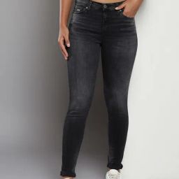 TOMMY HILFIGER Black Cotton Skinny Fit Mid Rise Jeans-image-98