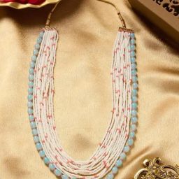 Zaveri Pearls Pink Multistrand Beaded Necklace-image-33