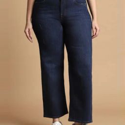 Allen Solly Navy Cotton Mid Rise Flared Jeans-picture-18