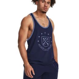 Under Armour Blue Regular Fit Printed Tank Tee-image-120