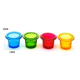oggn Blue And Yellow 4 Pieces Glass Candle Holders-13