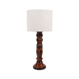 Tucasa NTU-181 B-22 Table Lamp with Wood Base (Beige)-26