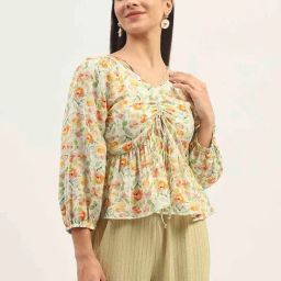 Madame Ivory Nylon Floral Top-picture-47