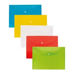 POLEN Folder File Poly Plastic Fullscape Button Bag Assorted (Pack of 6) image 2