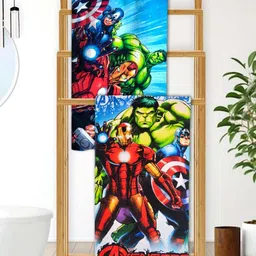 Athom Living Blue & Red 2 Printed Cotton 350 GSM Bath Towel-image-43