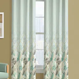 Steve & Anderson Ozzon Grey And Green 2 Pieces Floral Printed Door Curtain (7 Feet)-image-25