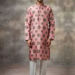 Rivaar By Rocky Star Men Printed Kurta with Trousers &-image-79