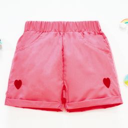 Kookie Kids Shorts With Heart Patch - Pink-image-95