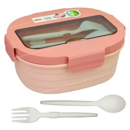 FunBlast Plastic Lunch Box with Spoon  - Pink-26