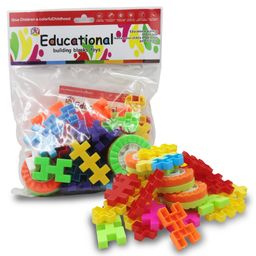 Kidsden 40PCs Multicolored Building and Creative DIY Blocks for Kids with Wheel- Multicolor-10
