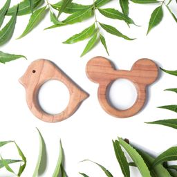 OPA Toys Natural and Chemical-Free Neem Wood - Bird And Mickey Mouse Neem Teether (2 Piece)-27