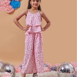 Pspeaches Sleeveless Heart Printed Jumpsuit - Pink-image-9