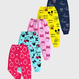 KUCHIPOO Pack Of 5 Disney Featuring Mickey & Friends Featuring Characters Printed Pajamas - Yellow Navy Blue Pink Yellow & Sky Blue-image-23