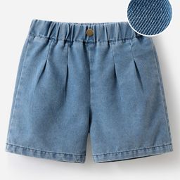Mark & Mia Cotton Washed Solid Colour Shorts - Blue-image-94