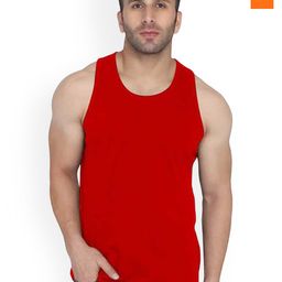 SLOWLORIS Pack Of 2 Round Neck Sleeveless Bio-Wash Cotton Gym Vests-picture-2