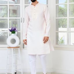 See Designs Geometric Yoke Design Mandarin Collar Sequinned Kurta With Pyjamas-image-17