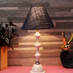 BrightDaisy Blue & White Frustum Shaped Table Lamp-31