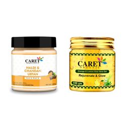 CARET ORGANIC Set Of 2  Ubtan Face Pack- 100 g & Vitamin C Aloe Vera Gel- 100 g-71
