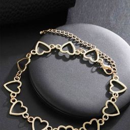 fabula Gold Tone Heart Shaped Choker Statement Necklace-image-20