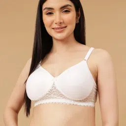 Clovia Cotton Rich Solid Non-Padded Full Cup Wire Free T-shirt Bra - White-picture-12